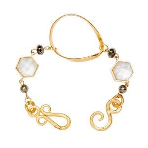 Stephanie Kantis Artisan Modernist Mother of Pearl Organic Bracelet